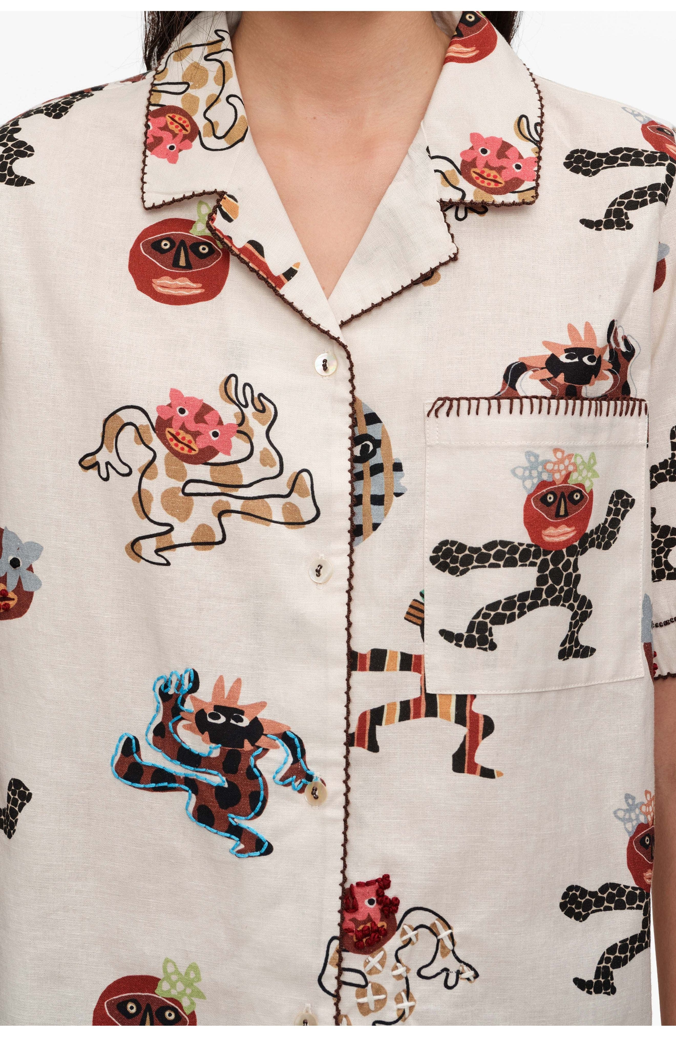 Samba Straight Shirt With Decorative Stitching - image 2