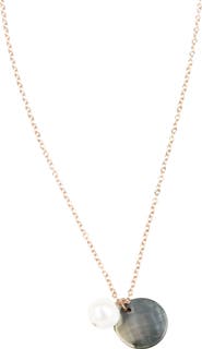 LIKHA Mother-of-Pearl Round & Pearl Pendant Necklace