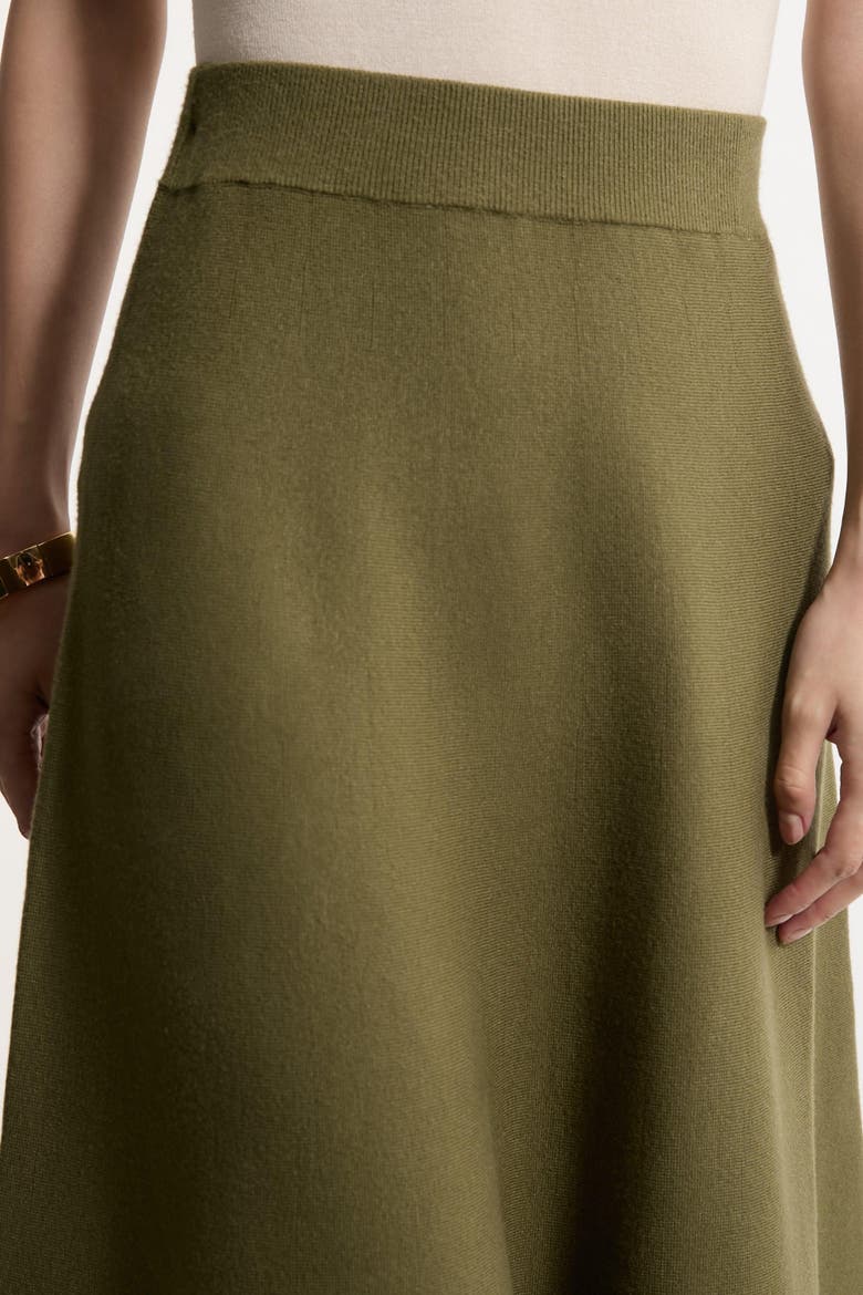 Milano Knit Full Midi Skirt, Alternate, color, Olive
