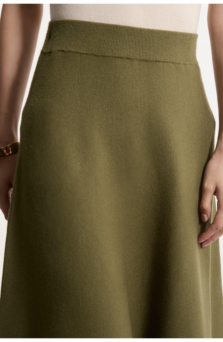 Karen Millen Milano Knit Full Midi Skirt, Alternate, color, Olive