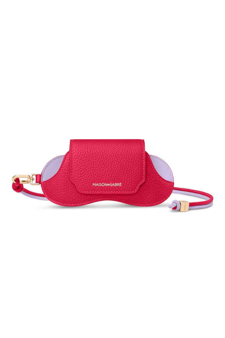 Leather Sunglasses Sling Case, Main, color, Fuchsia Lavender