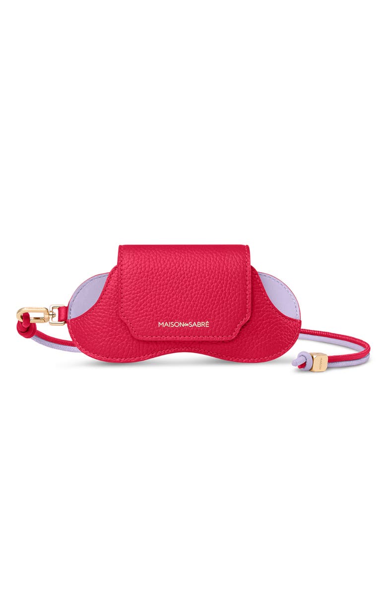 MAISON de SABRÉ Leather Sunglasses Sling Case, Main, color, Fuchsia Lavender
