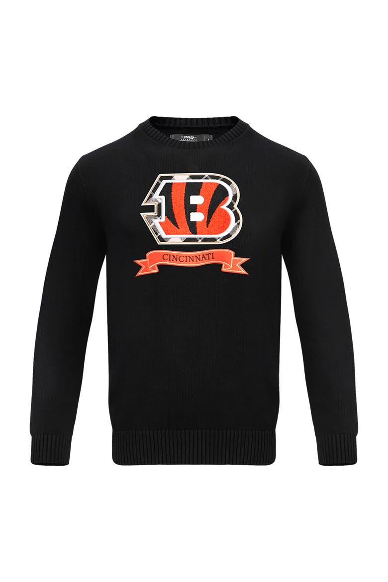Men's Pro Standard Black Cincinnati Bengals Prep Knit Sweater, Alternate, color, Black