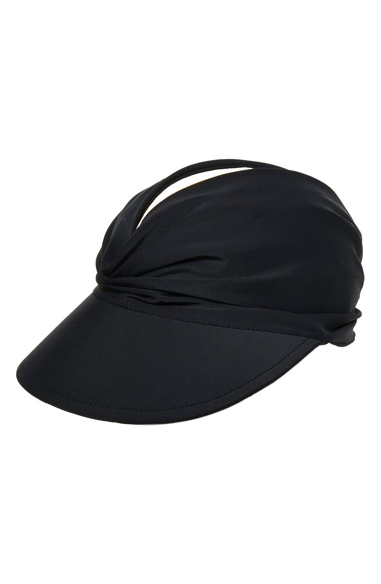 Lele Sadoughi Lisa Ruched Visor, Main, color, Jet