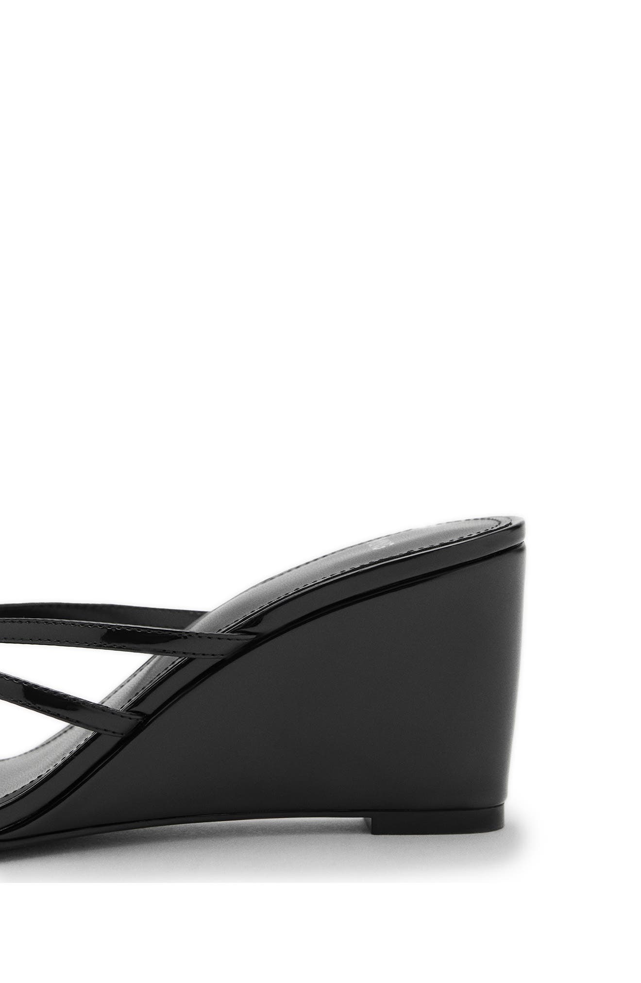 MANGO Wedge Slide Sandal, Alternate, color, Black