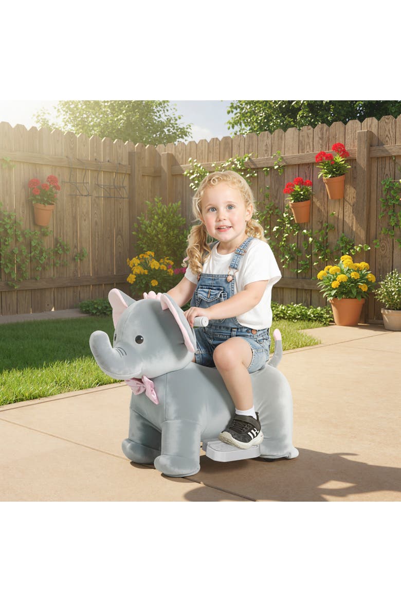 6V Kids Ride on Horse, Electric Riding Animal, Alternate, color, Grey