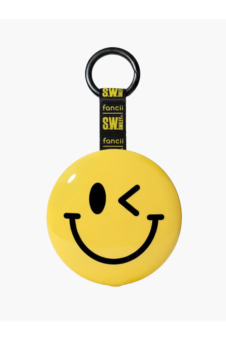 x S.W. Smiley Bag Charm Mirror, Main, color, Yellow