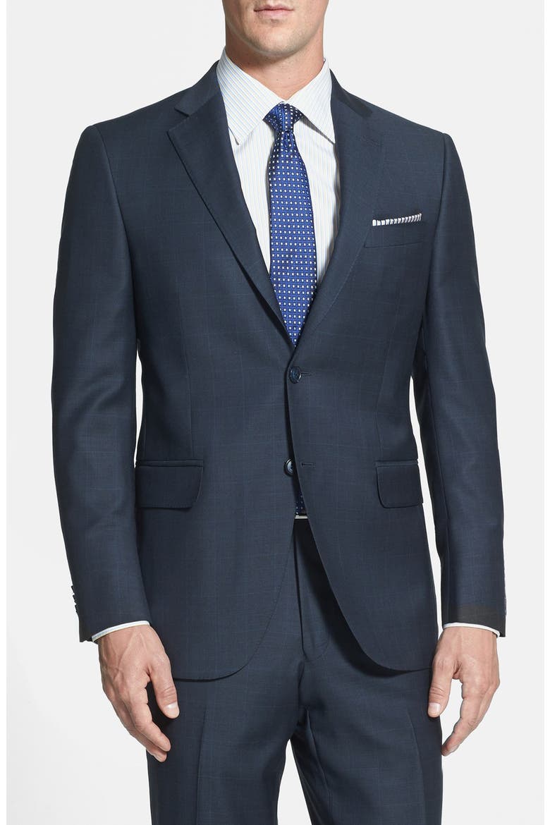 Classic Fit Navy Windowpane Suit, Alternate, color, NAVY
