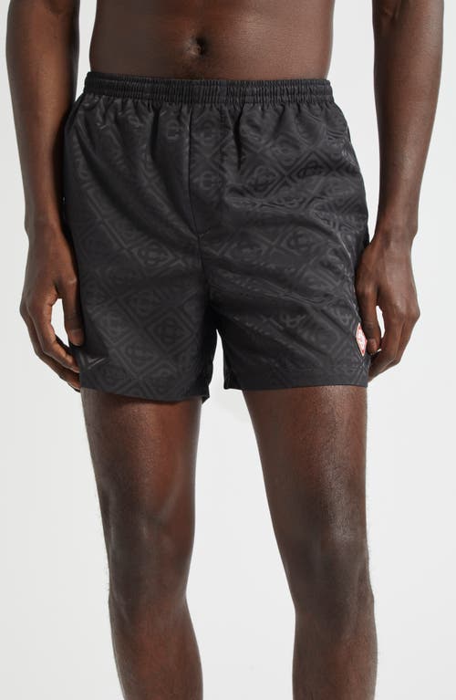 Casablanca Diamond Logo Jacquard Swim Trunks in Black  product