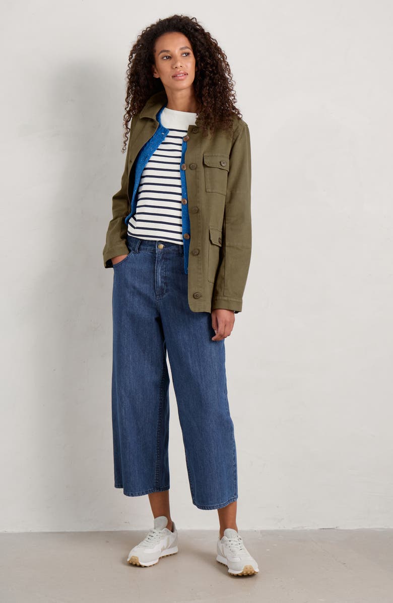 Seasalt Cornwall Sailor Stripe Organic Cotton Top, Alternate, color, Falmouth Breton Chalk Maritime