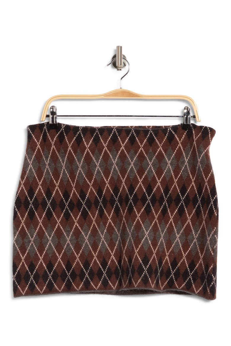 Argyle Sweater Miniskirt, Main, color, CHARCOAL MIX/ BLACK