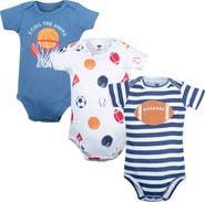 Hudson Baby 3Pk Pack of Essential Cotton One-Piece Rompers