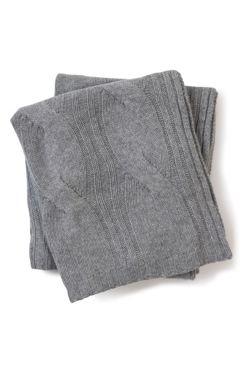 New York Cable Knit Cashmere Throw Blanket