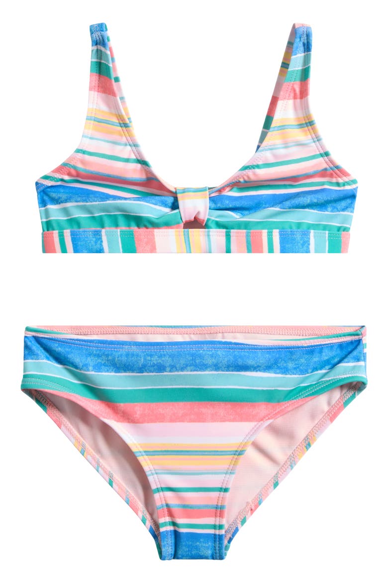 Kids' Sundance Stripe Two-Piece Swimsuit, Main, color, NOSTALGIA