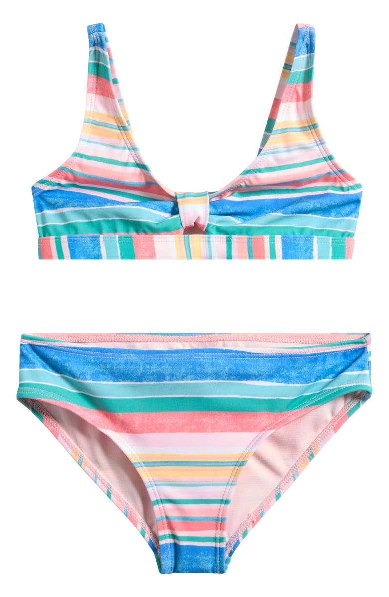 Raisins Kids' Sundance Stripe Two-Piece Swimsuit, Main, color, Nostalgia