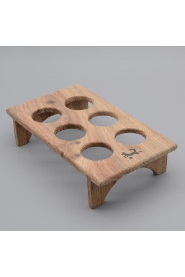 Hand-Carved Wooden Fridge Egg Tray - 6 Eggs, Alternate, color, Natural