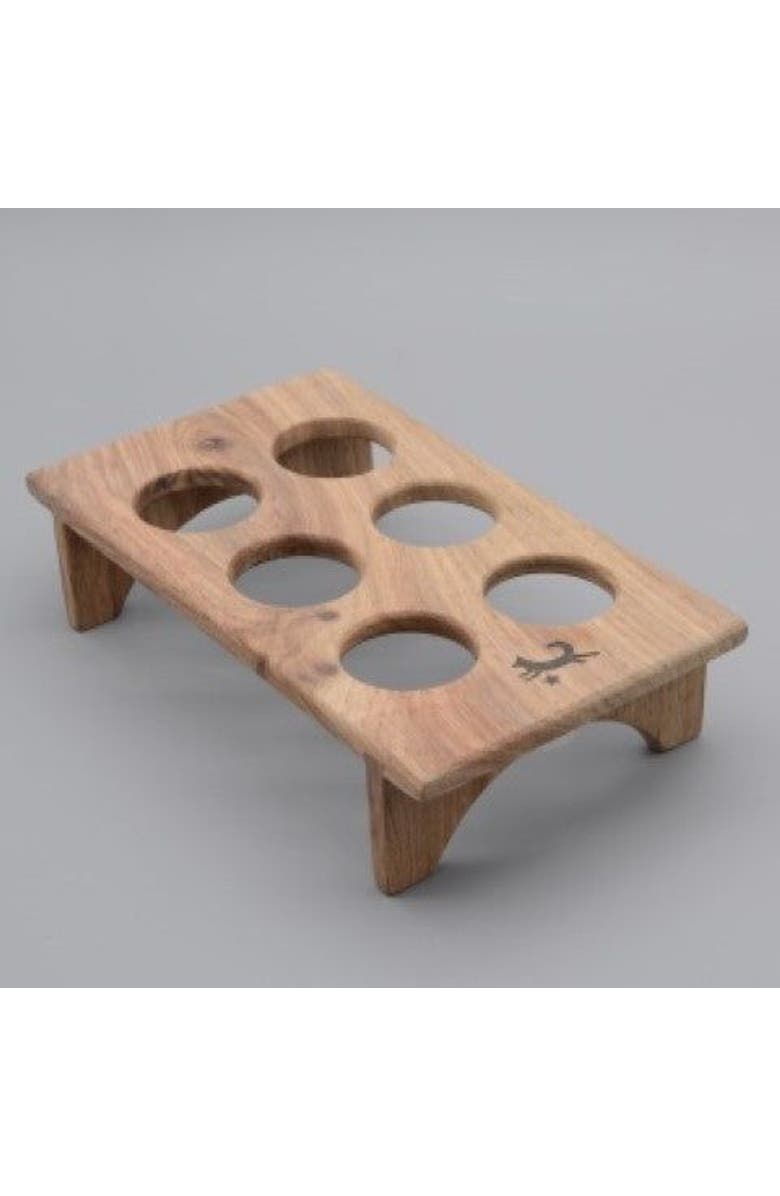 kanju Interiors Hand-Carved Wooden Fridge Egg Tray - 6 Eggs, Alternate, color, Natural