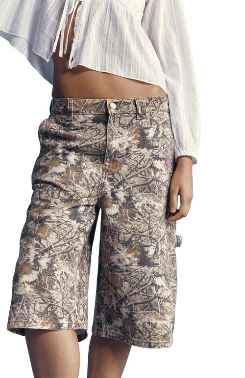 Cotton On 91 Baggy Denim Jort In Camo Carpenter