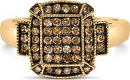 Haus of Brilliance 10K Yellow Gold Plated Silver 1/2 Cttw Champagne Diamond Step Up Ring