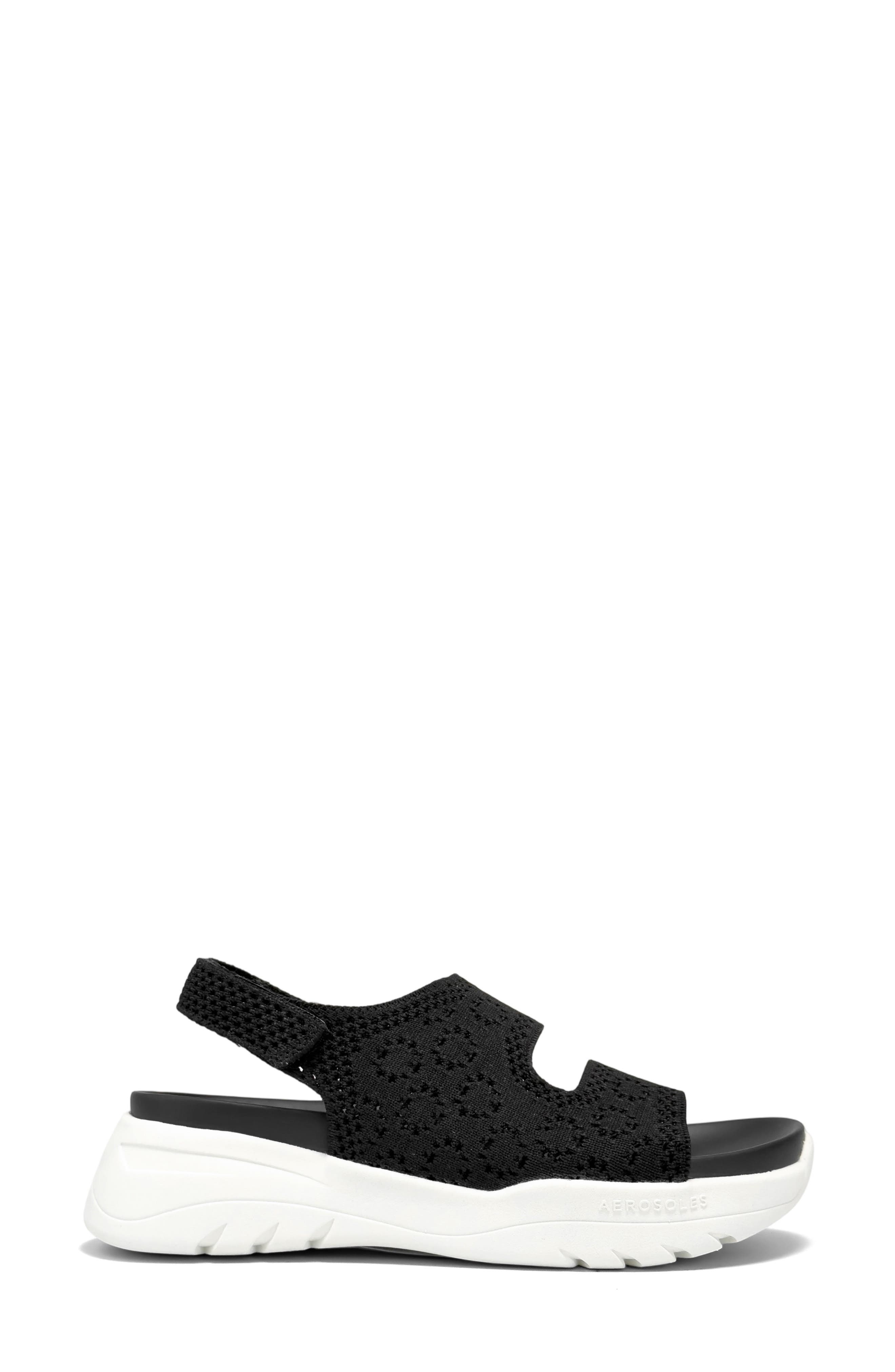Aerosoles Helsea Mesh Slingback Sandal, Alternate, color, Black Lace Knit