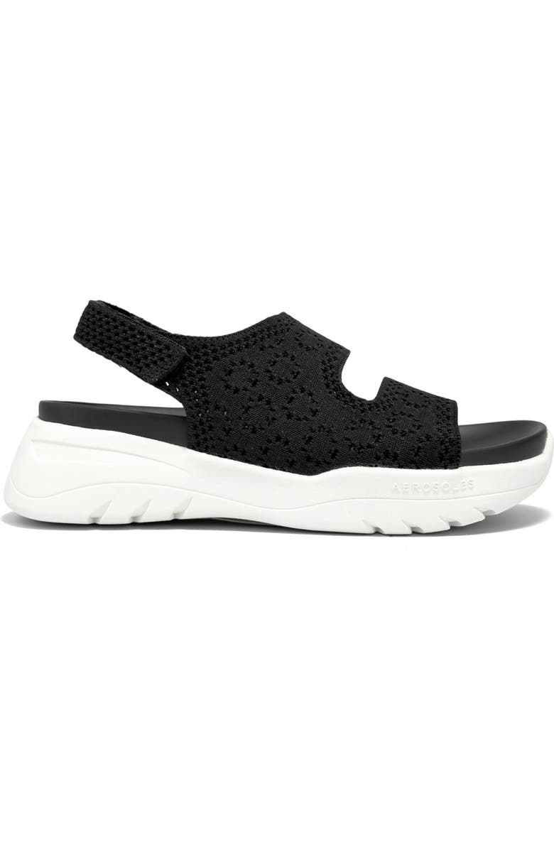 Aerosoles Helsea Mesh Slingback Sandal, Alternate, color, Black Lace Knit