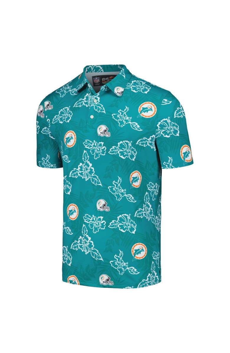 Reyn Spooner Men's Reyn Spooner Aqua Miami Dolphins Throwback Pua Performance Polo, Alternate, color, Aqua