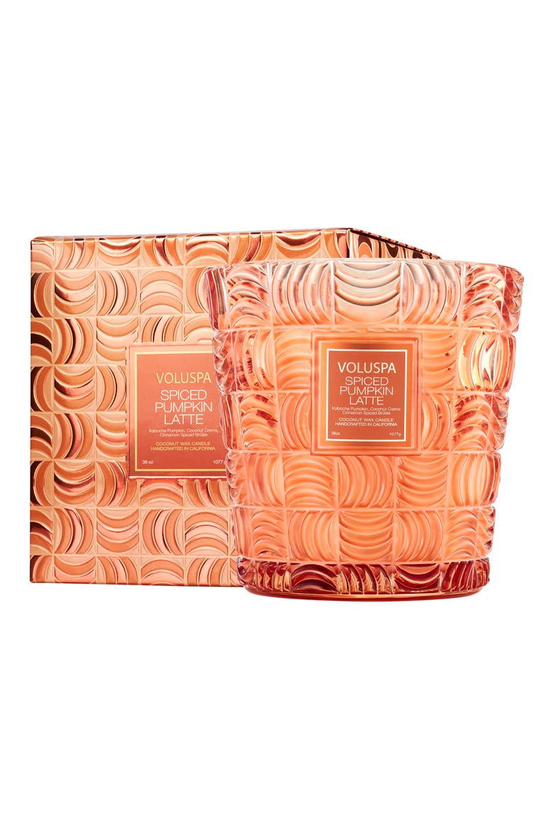 Spiced Pumpkin Latte 3-Wick Hearth Candle, Alternate, color, ORANGE