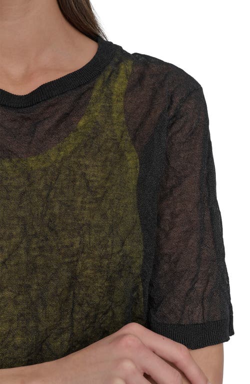 Shop Dkny Metallic Layered Sweater In Black/daffodil