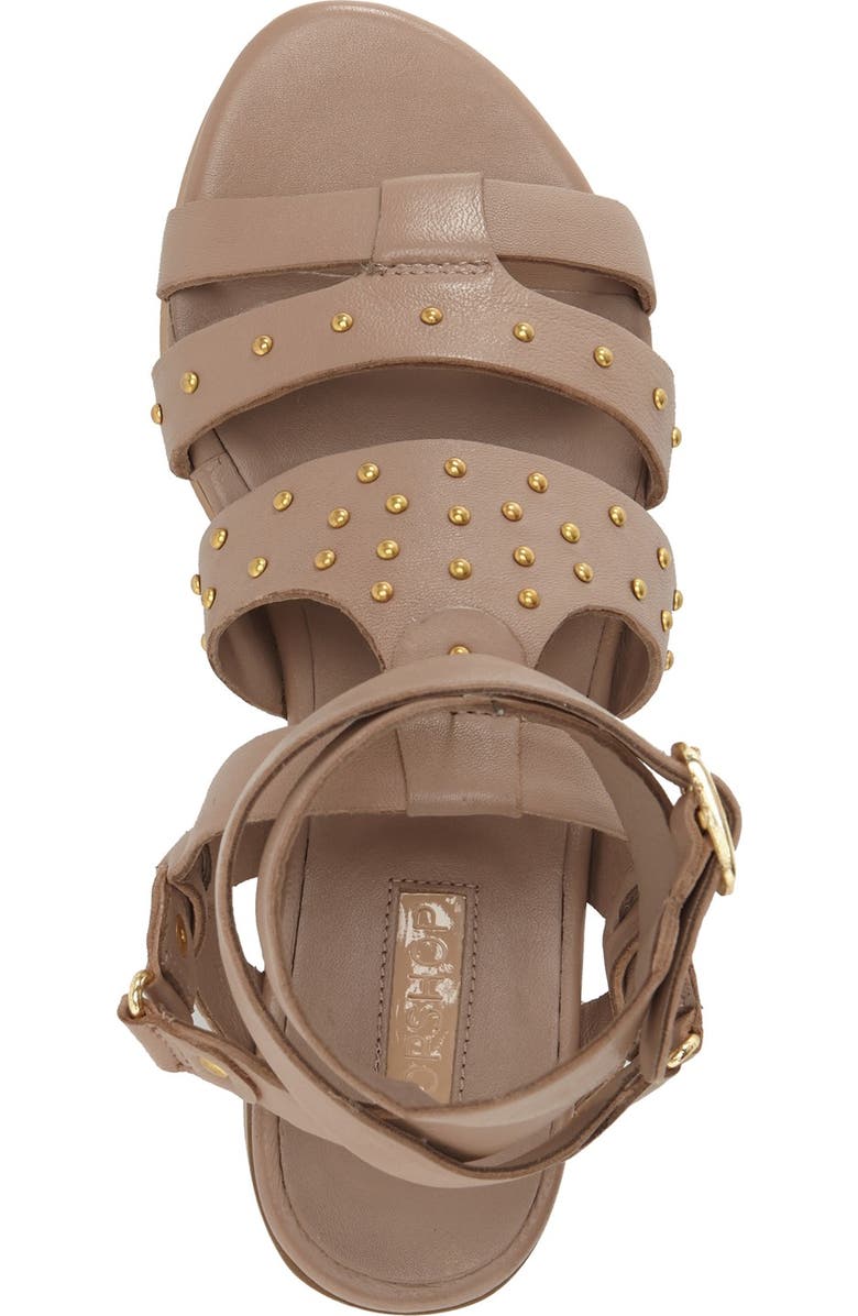 Topshop 'Flame' Stud Wraparound Ankle Strap Sandal, Alternate, color,