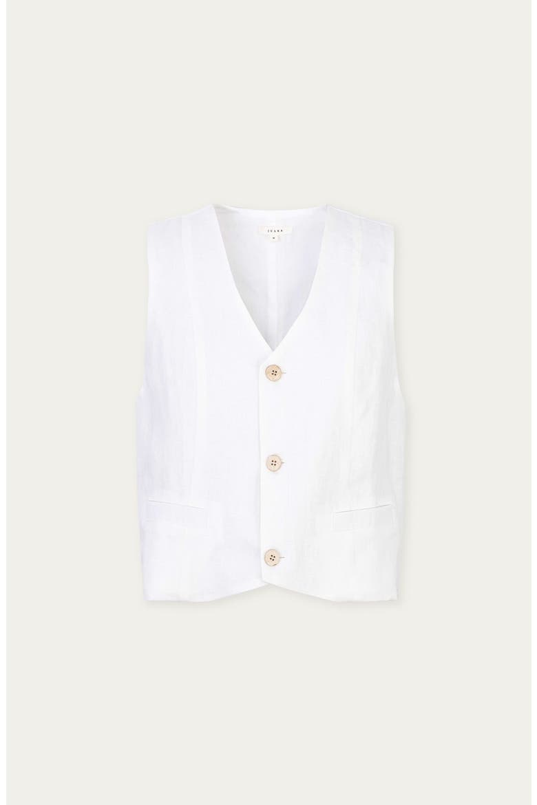 Hemp Tailored Vest, Alternate, color, White