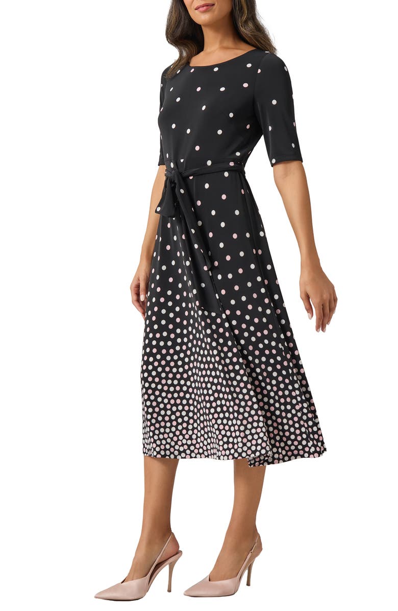 KASPER Long Sleeve Belted Fit & Flare Dress, Alternate, color, 