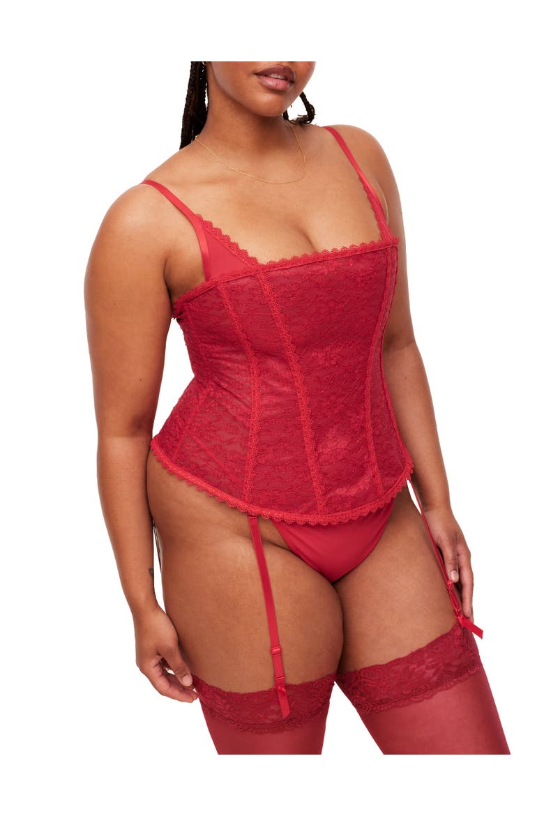 Vira Corset & G-String Set, Main, color, Dark red