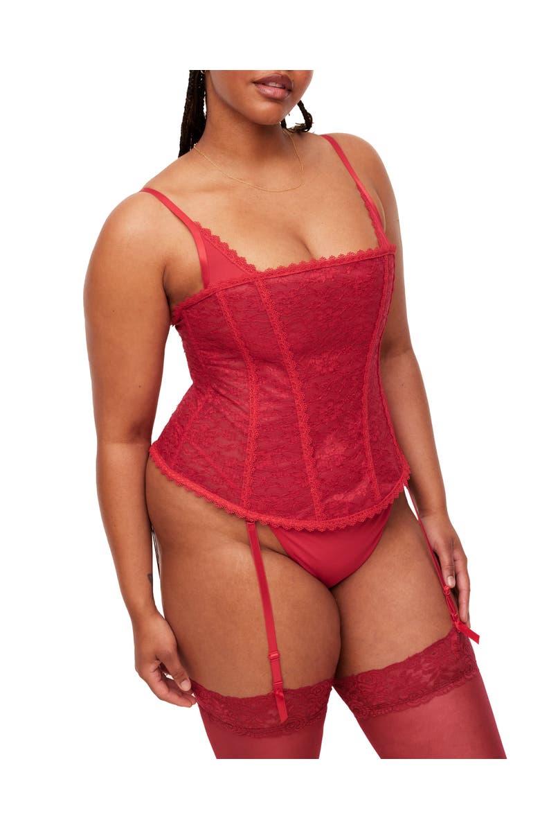 Adore Me Vira Corset & G-String Set, Main, color, Dark Red
