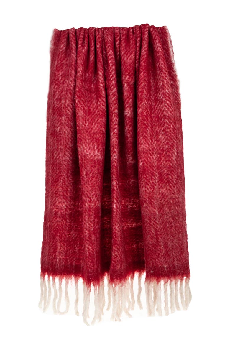 Nagar Transitional Red 52" x 67" Woven Handloom Throw Blanket, Main, color, RED