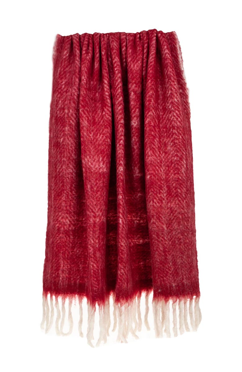 PARKLAND COLLECTION Nagar Transitional Red 52" x 67" Woven Handloom Throw Blanket, Main, color, Red