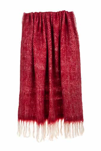 Nagar Transitional Red 52" x 67" Woven Handloom Throw Blanket