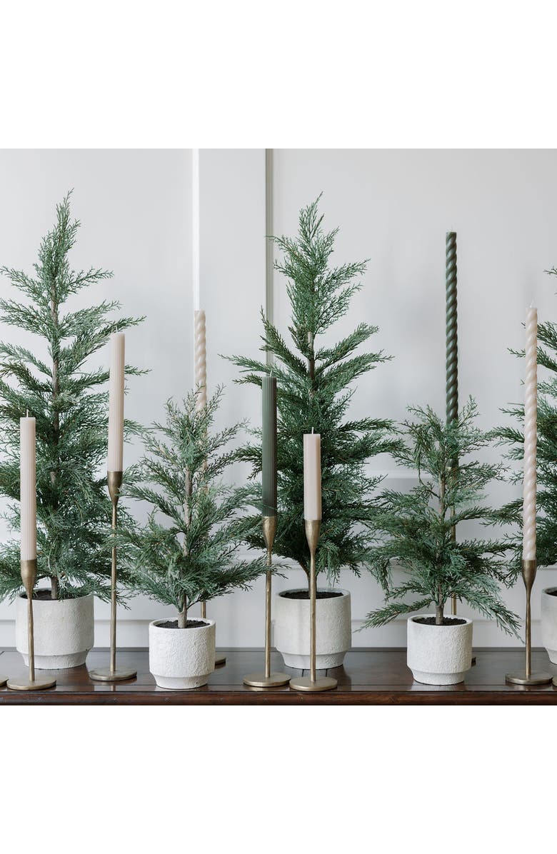 CG Hunter 24" Artificial Evergreen Cedar Tree Set, Alternate, color, Crème