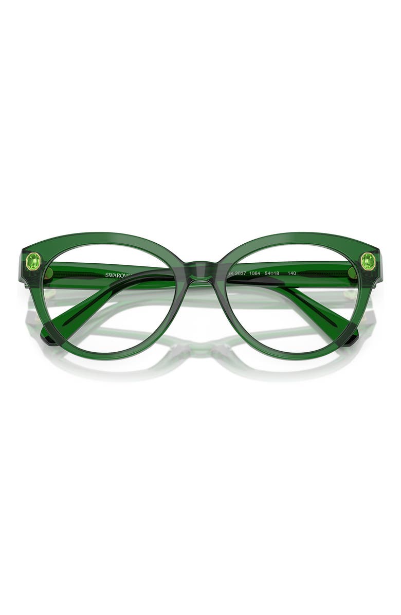 Swarovski 52mm Round Optical Glasses, Alternate, color, Green