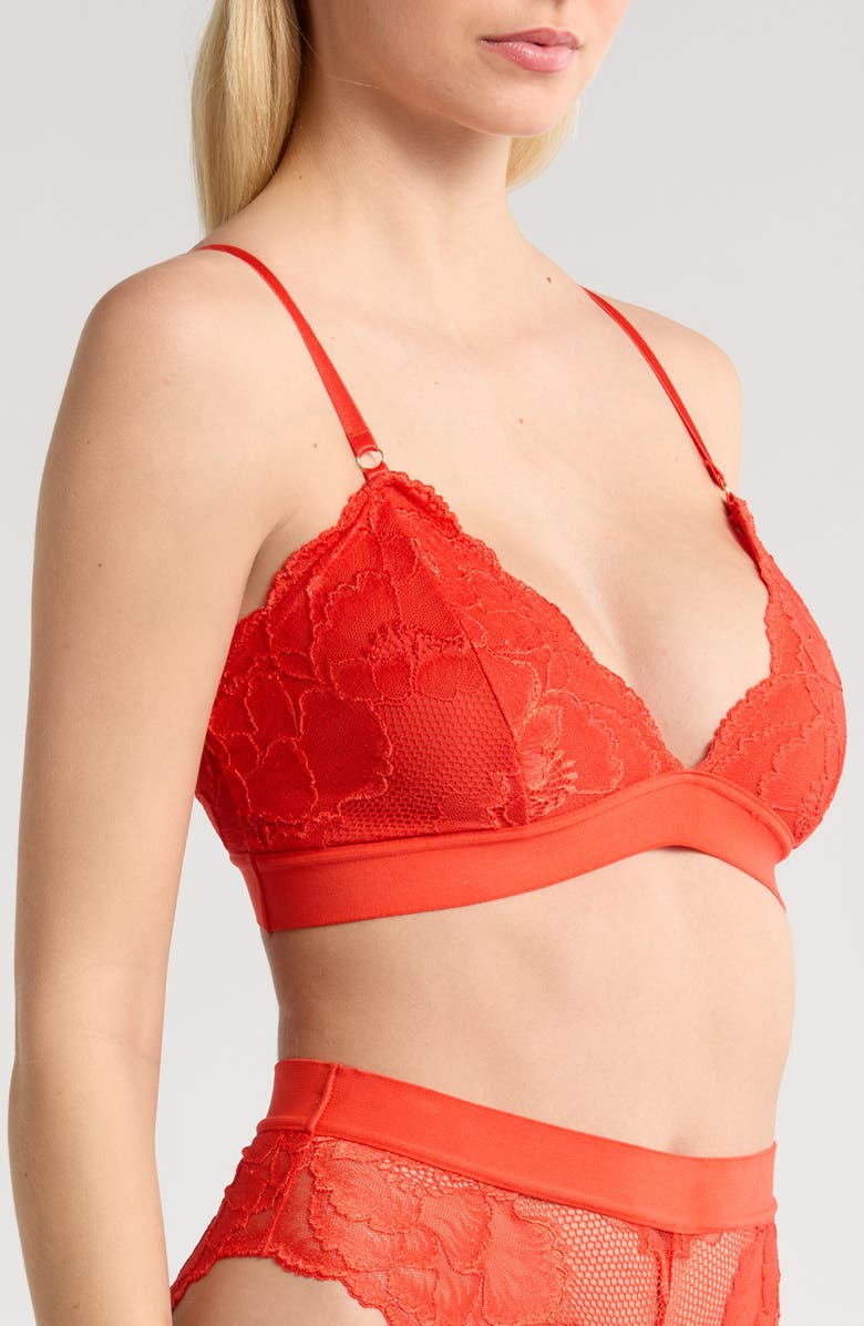 KILO BRAVA Triangle Lace Bralette, Alternate, color, Tigerlily