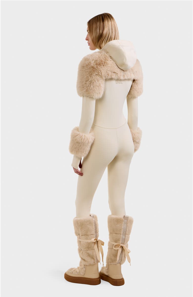 Rudsak Myla Catsuit with Faux Fur, Alternate, color, Vanilla