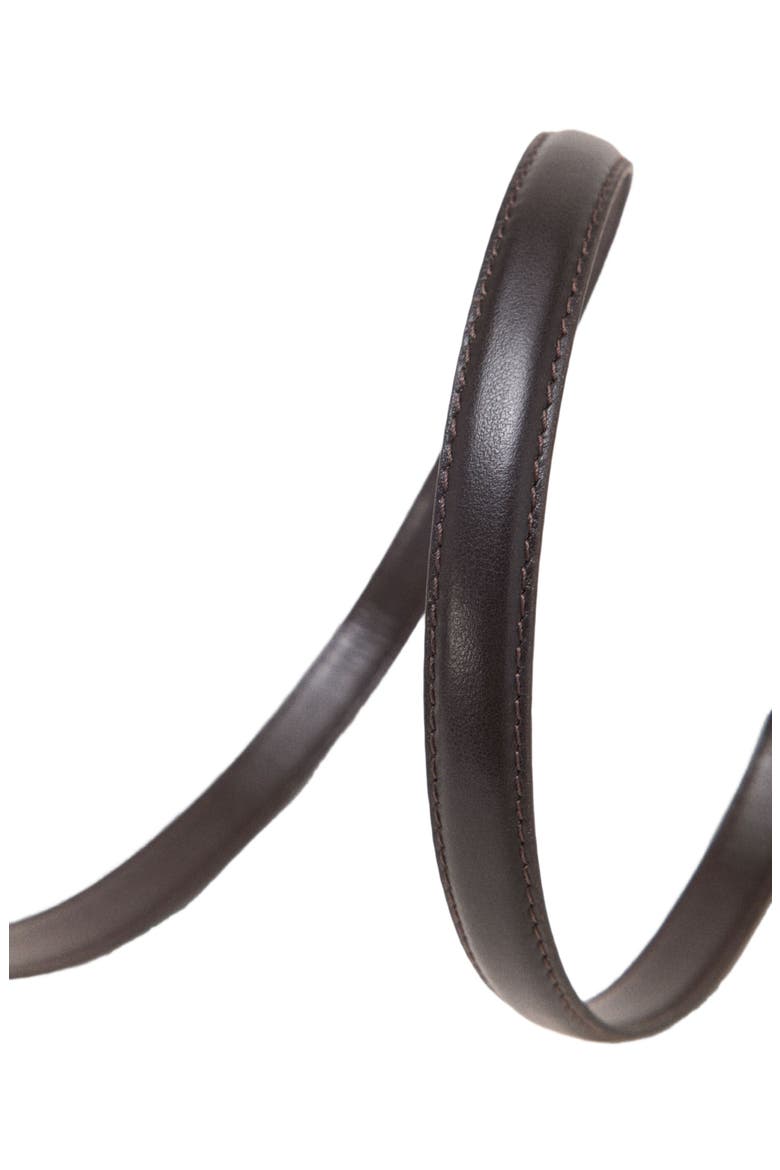 Slim leather belt, Alternate, color, Dark brown