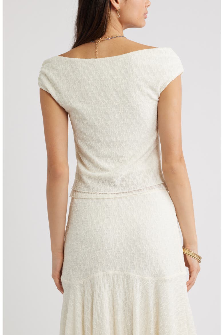 Off the Shoulder Lace Knit Top, Alternate, color, IVORY