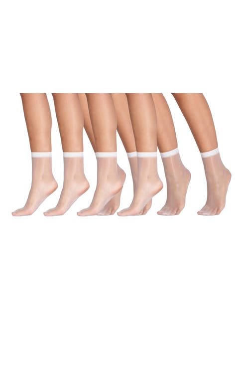 4 Pairs of Glossy Sheer Socks