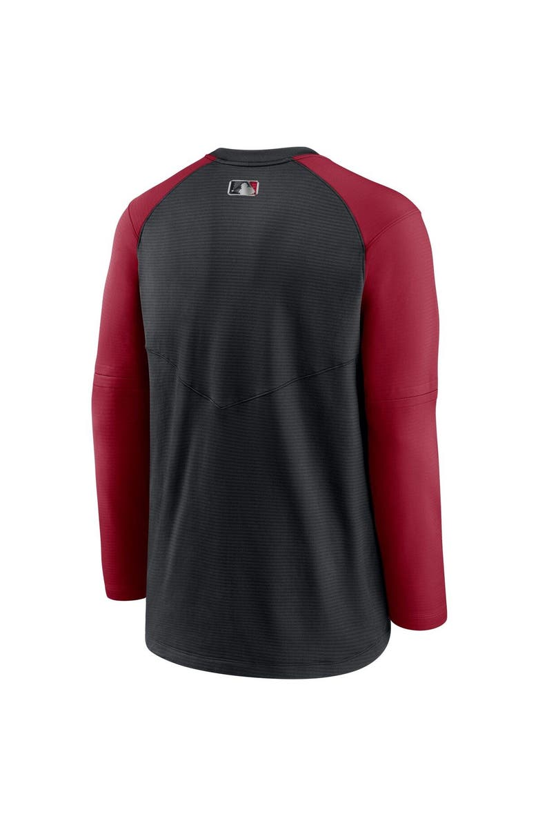 Nike Men's Nike Black/Red Arizona Diamondbacks Authentic Collection Pregame Performance Raglan Pullover Sweatshirt, Alternate, color, 