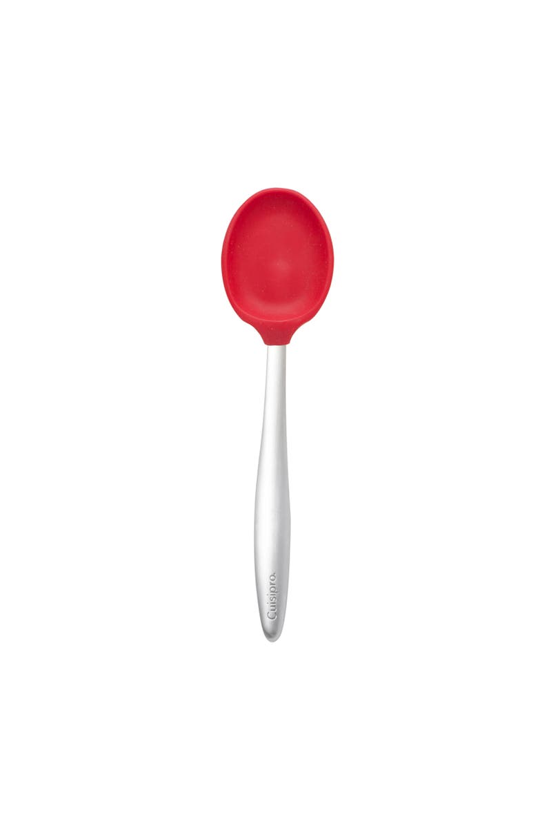 CUISIPRO 8-Inch Silicone Piccolo Solid Spoon, Main, color, Red