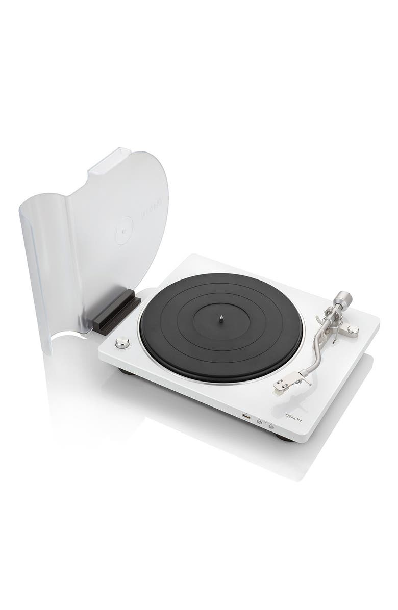 Denon DP-450USB Hi-Fi Turntable with USB Encoder, Main, color, White