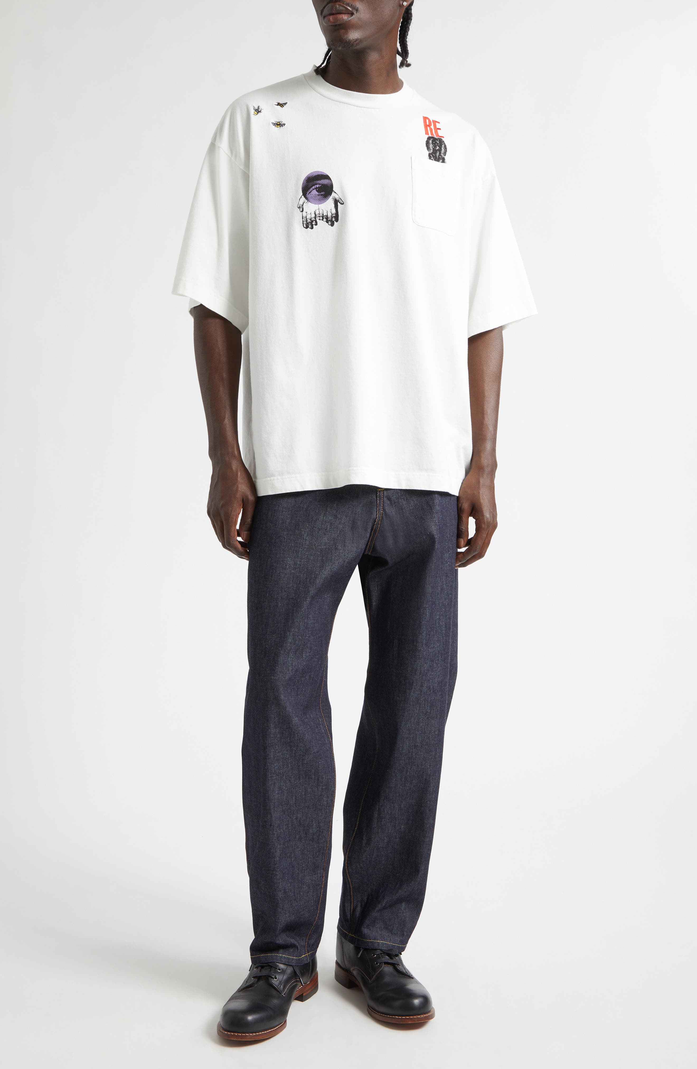Embroidered Graphic Straight Leg Jeans - image 2
