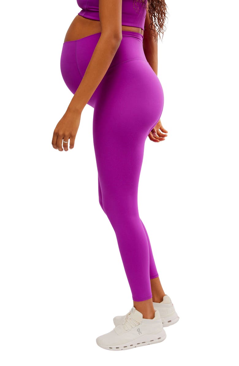 Free People x Hatch Never Better Maternity Leggings, Alternate, color, Fluorenscent Berry
