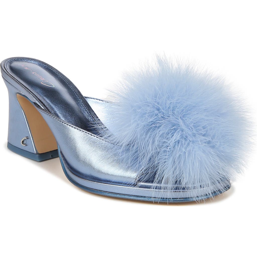 Circus Ny By Sam Edelman Hadie Feather Fluff Glitter Mule In Blue