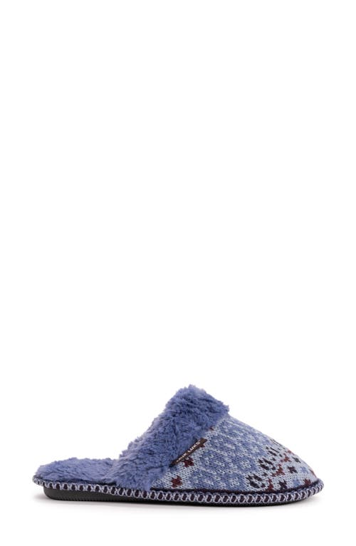 Muk Luks Frida Faux Fur Lined Scuff Slipper In Blue